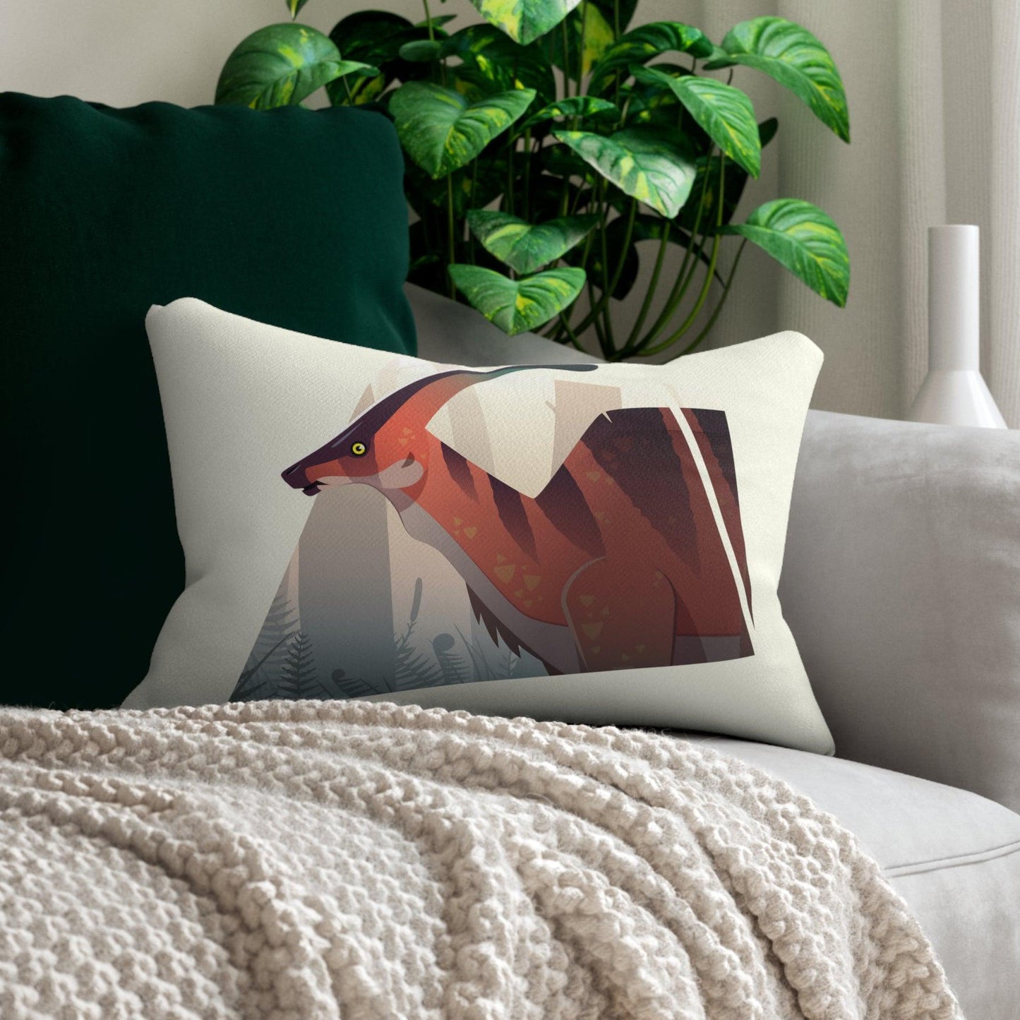 Styracosaurus vs. Charonosaurus Lumbar Pillow Set - 2 pieces - Pillow - Dino Room