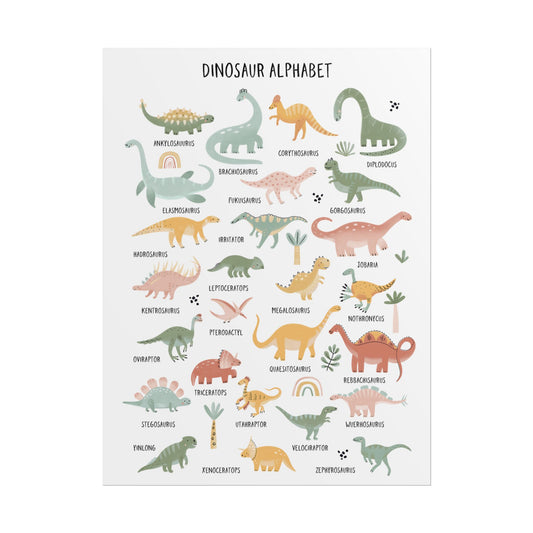 Cute Dinosaur alphabet poster