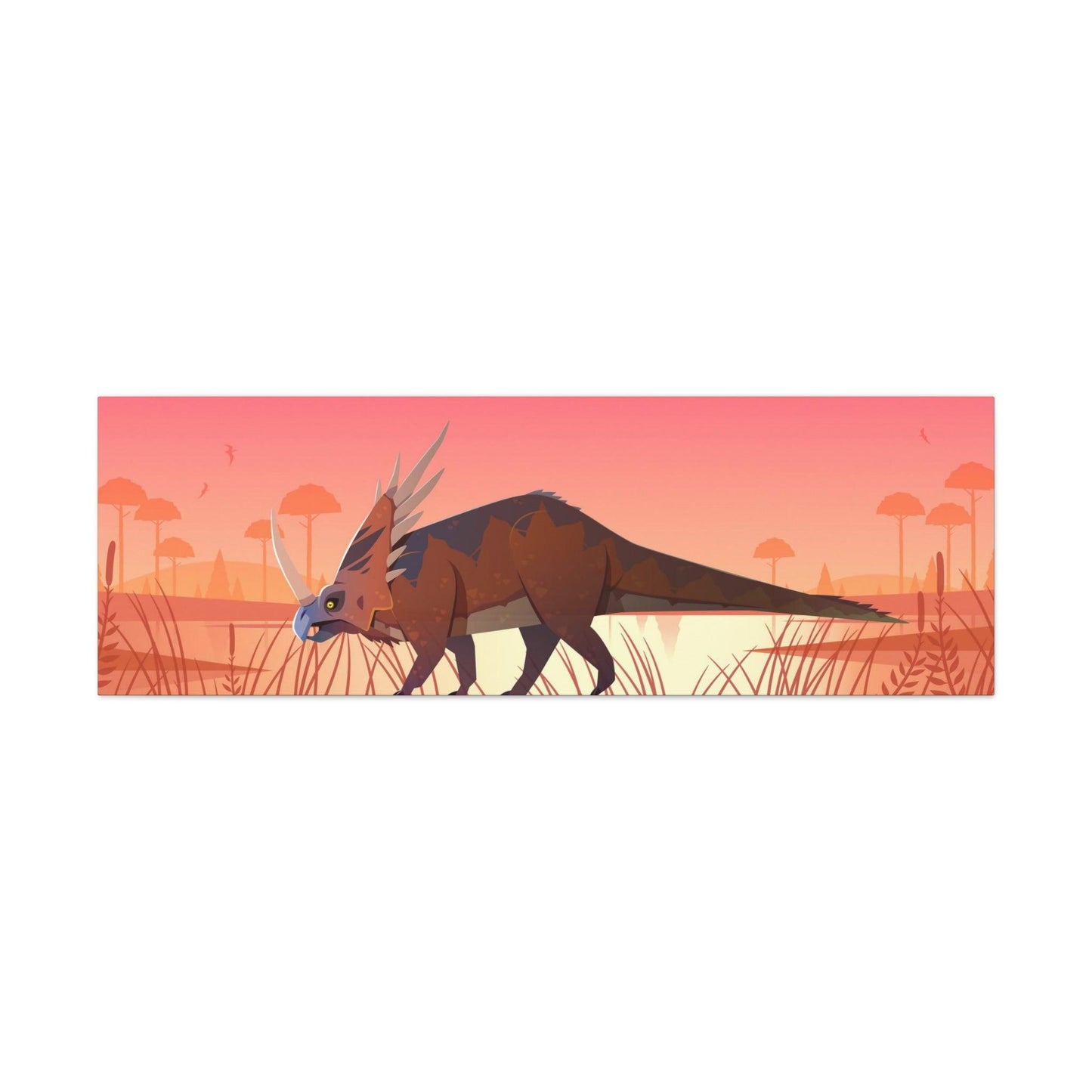 Styracosaurus Landscape Canvas - Canvas - Dino Room