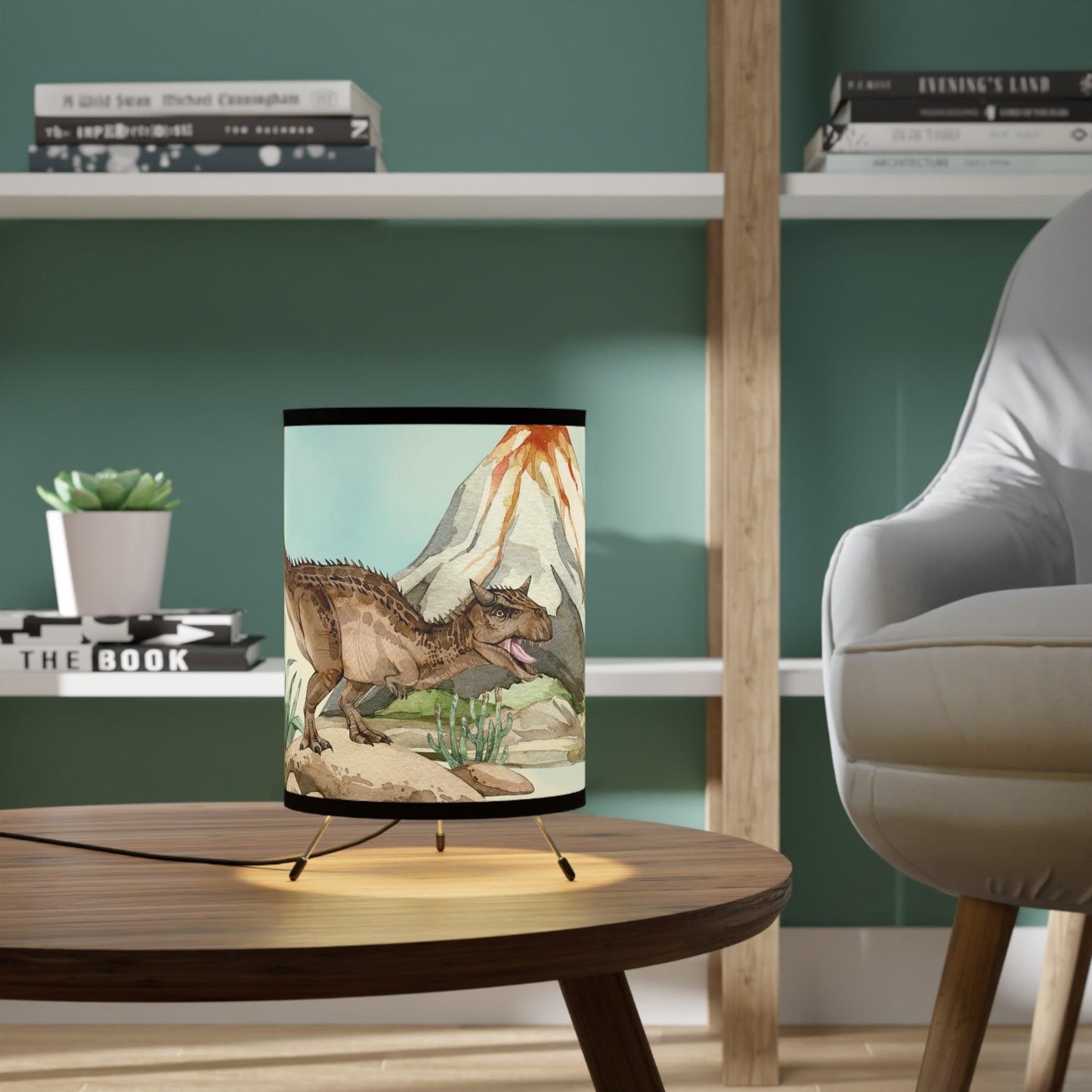 Spinosaurus vs Carnotaurus Tripod Lamp - Home Decor - Dino Room