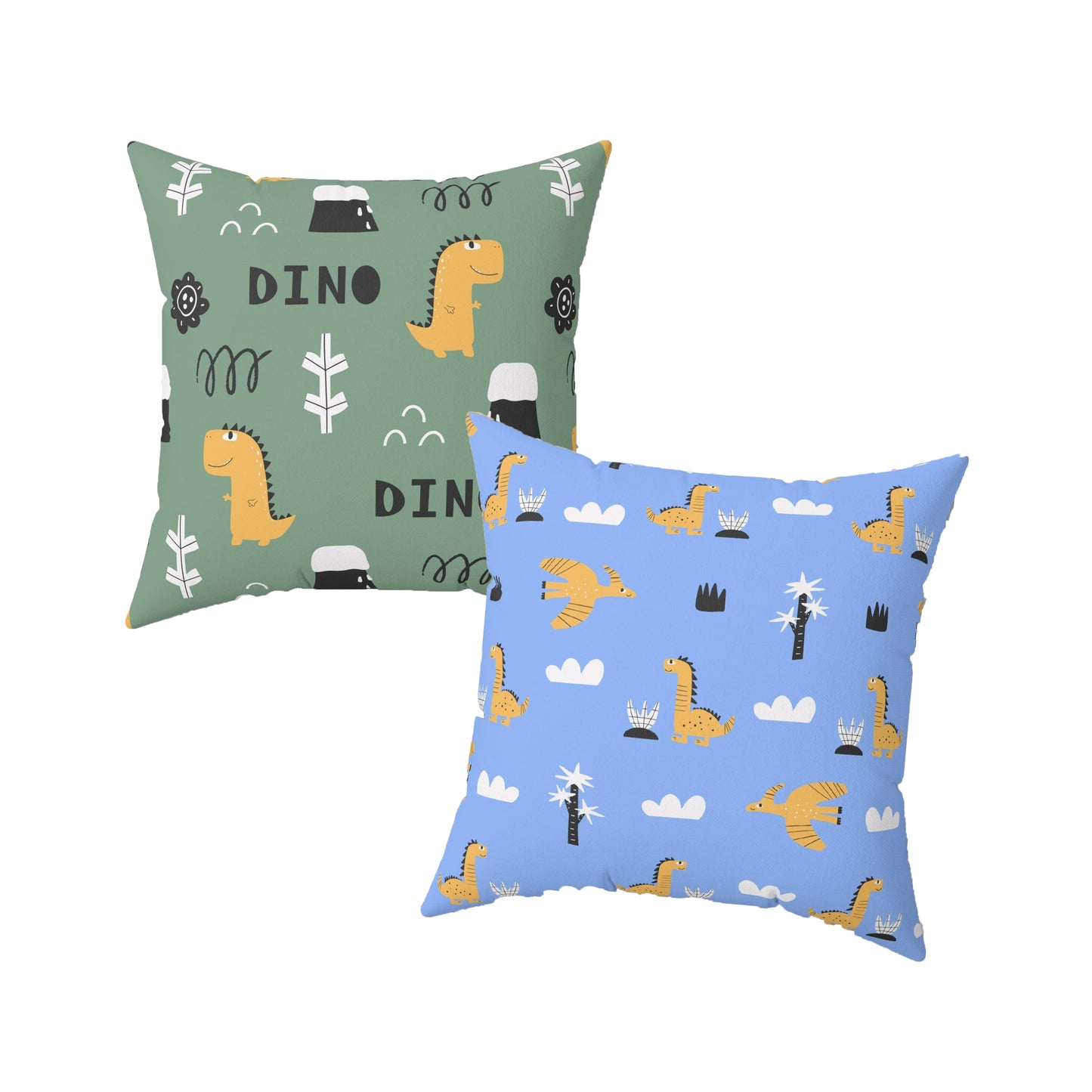 Dino Pals Throw Pillows - Green & Blue 2-Piece Set - Pillow - Dino Room