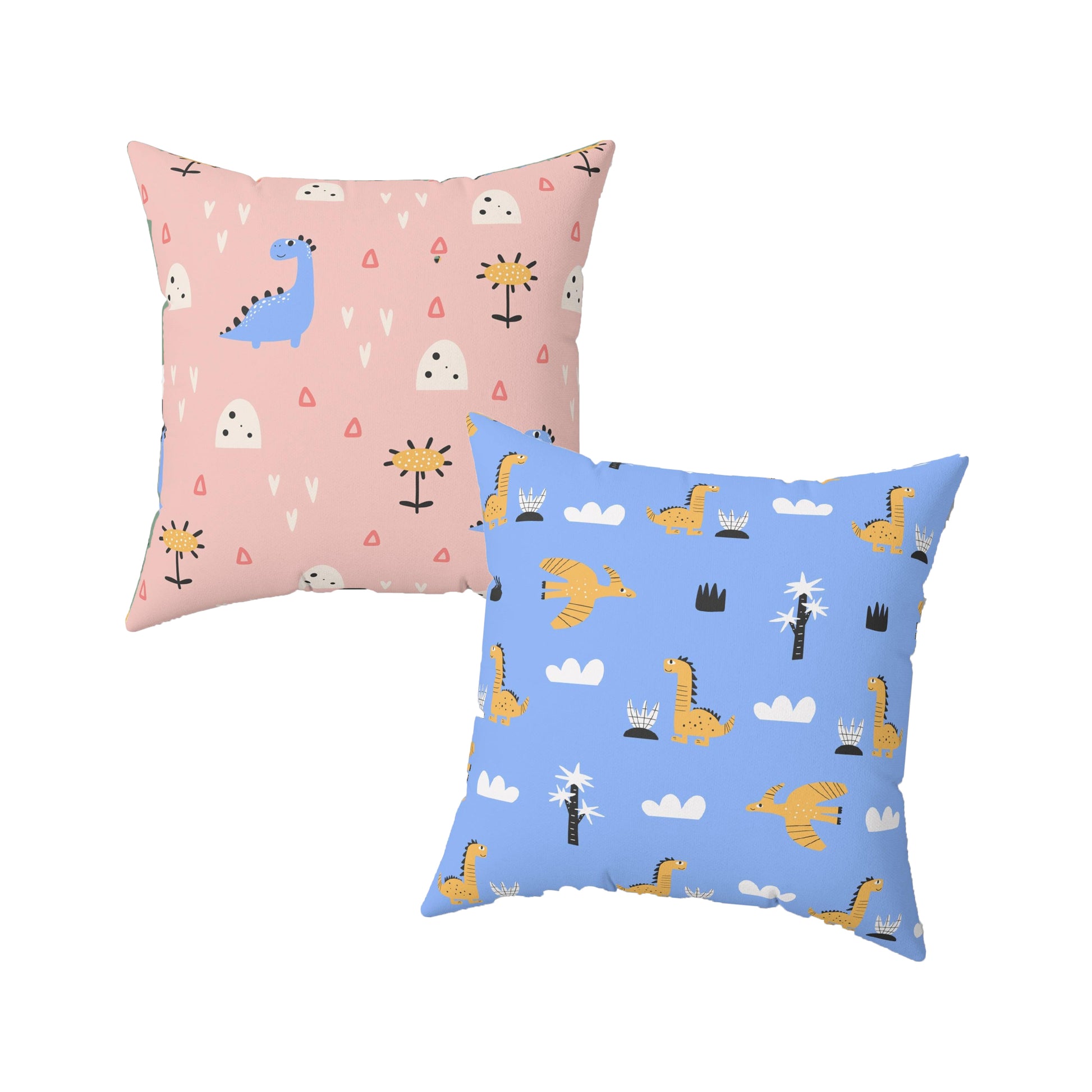 Dino Pals Throw Pillows - Pink & Blue 2-Piece Set - Pillow - Dino Room