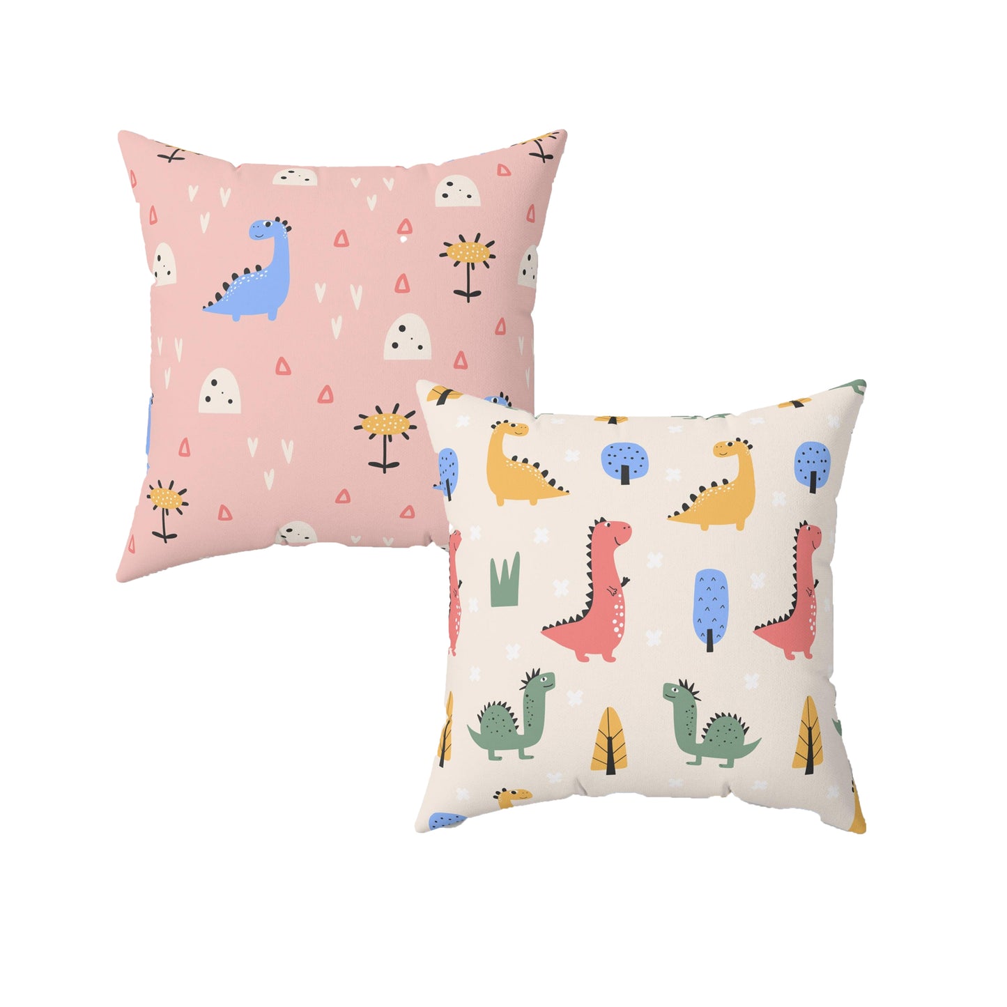 Dino Pals Throw Pillows - Pinks 2-Piece Set - Pillow - Dino Room