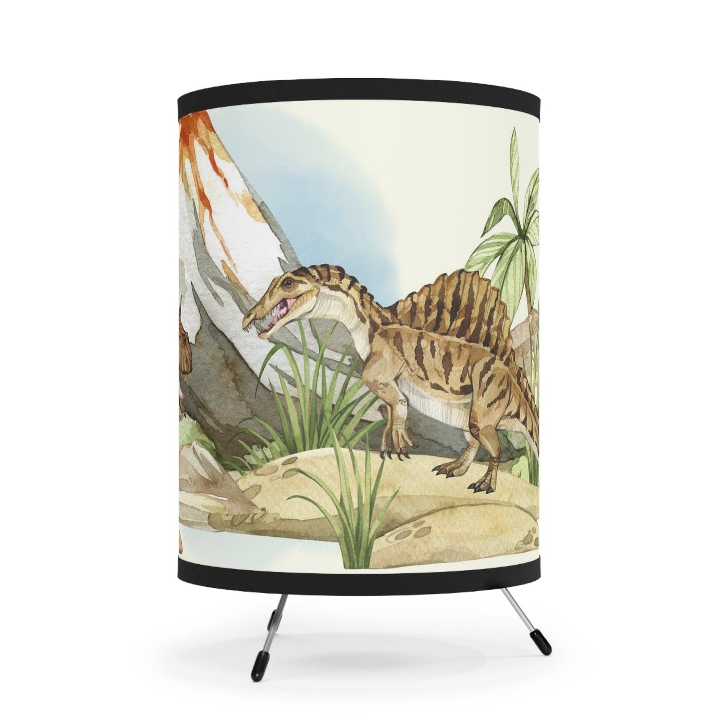 Spinosaurus vs Carnotaurus Tripod Lamp - Home Decor - Dino Room