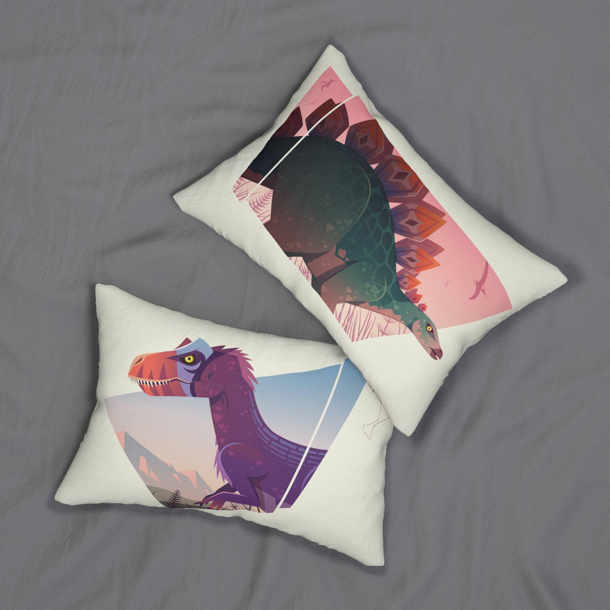 Allosaurus vs Stegosaurus Lumbar Pillow Set - 2 pieces - Pillow - Dino Room