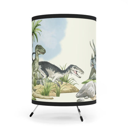 Raptors vs Triceratops Tripod Lamp - Home Decor - Dino Room