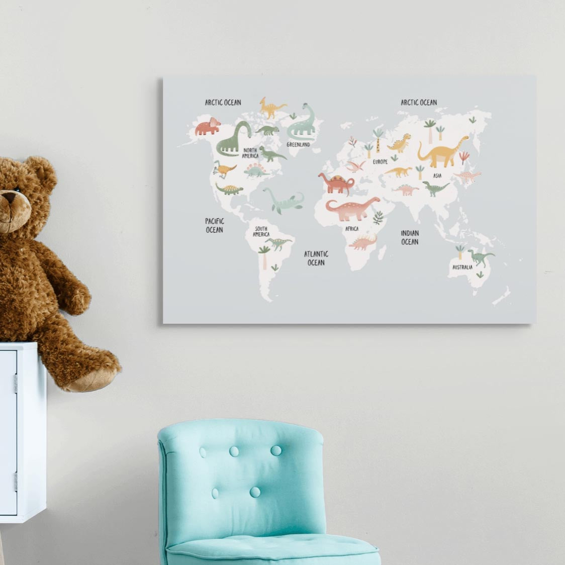 Baby Dinosaur World Map