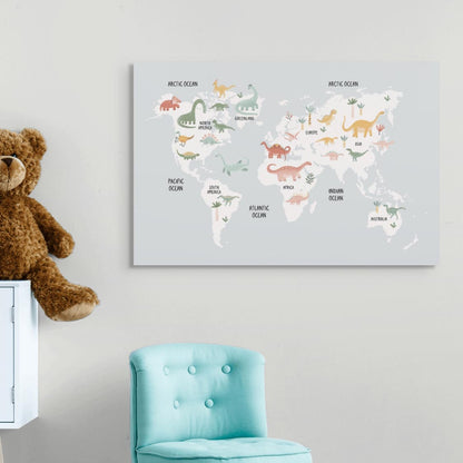 Baby Dinosaur World Map
