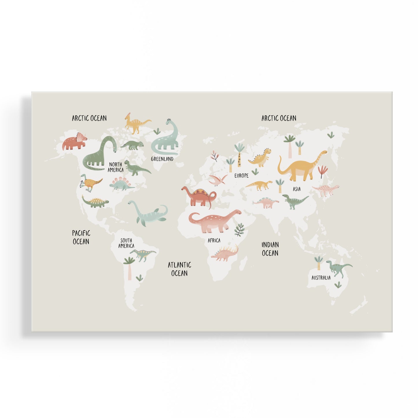 Baby Dinosaur World Map