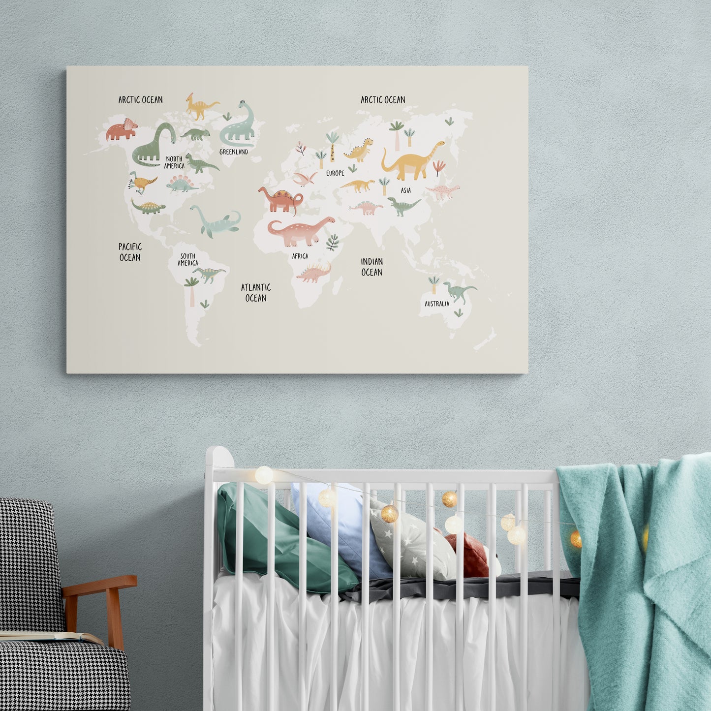 Baby Dinosaur World Map