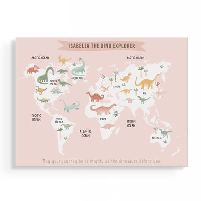 Personalized Baby Dinosaur World Map