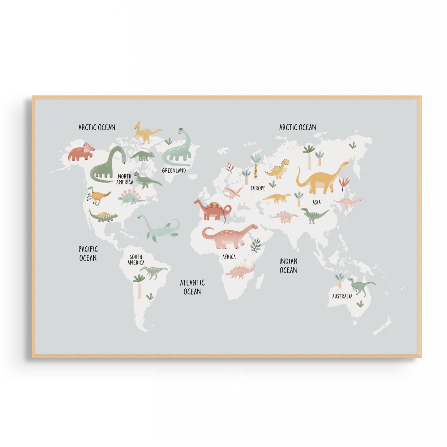 Baby Dinosaur World Map