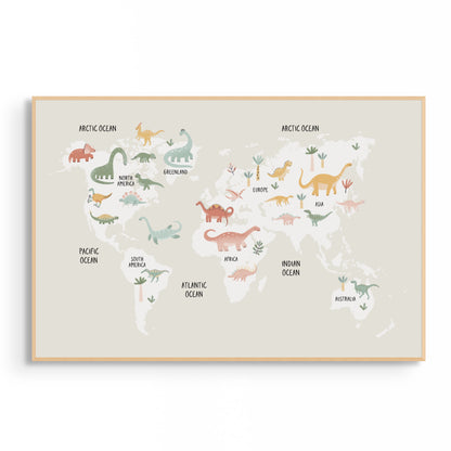 Baby Dinosaur World Map