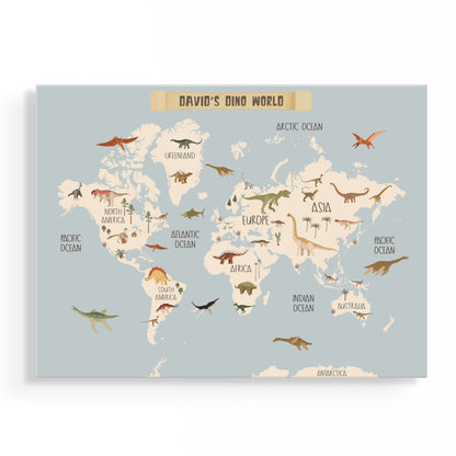 Personalized Dinosaur World Map