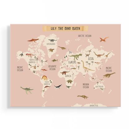 Personalized Dinosaur World Map