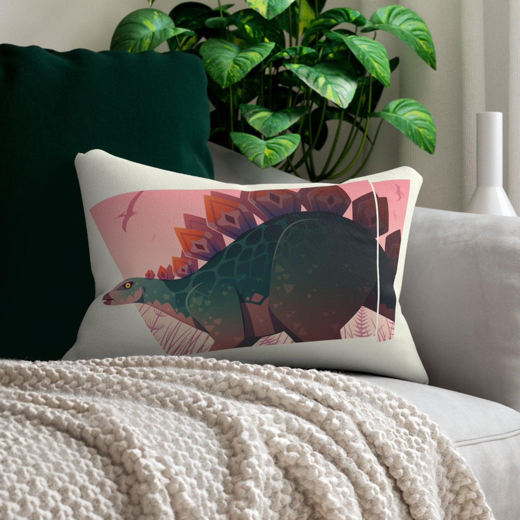 Allosaurus vs Stegosaurus Lumbar Pillow Set - 2 pieces - Pillow - Dino Room