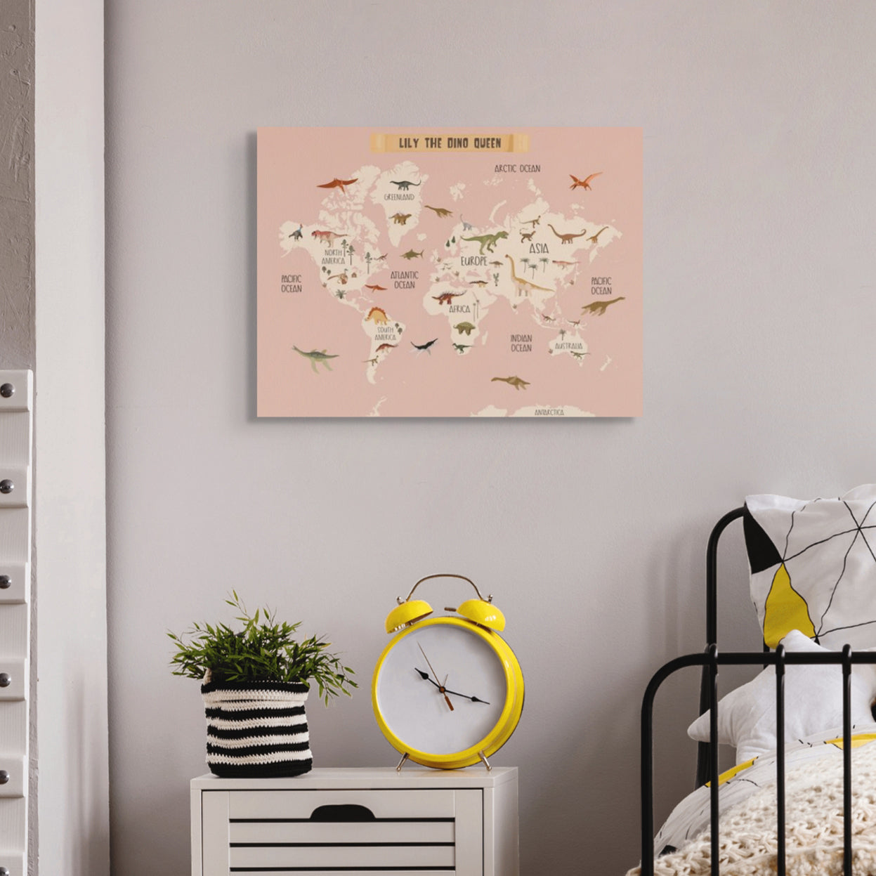 Personalized Dinosaur World Map