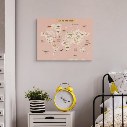 Personalized Dinosaur World Map