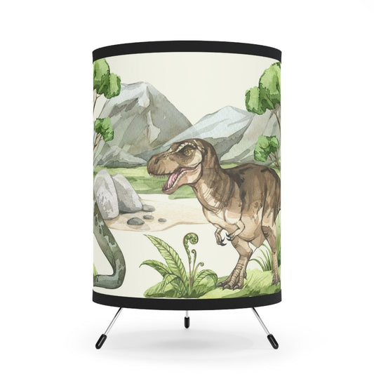 T-Rex vs Brontosaurus Tripod Lamp - Home Decor - Dino Room