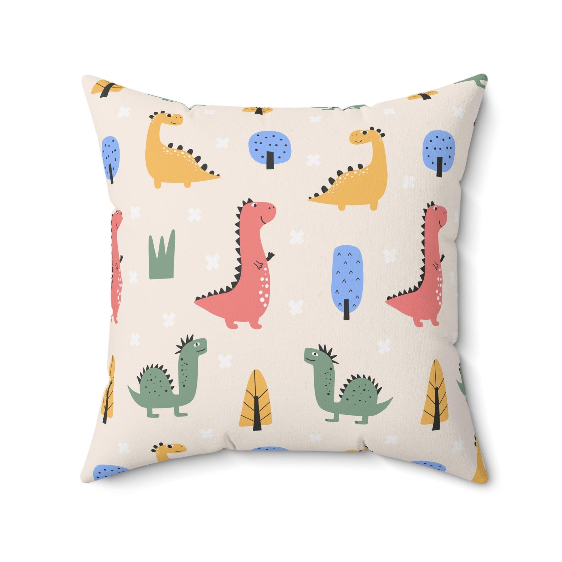 Dino Pals Throw Pillows - Colorful 4-Piece Set - Pillow - Dino Room